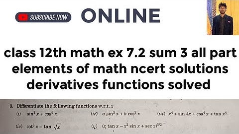 class 12th math ex 7.2 sum 3 all part elements of math ncert solutions derivatives functions solved