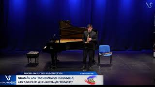 ANDORRA SAX FEST 2023: Nicolás Castro (Colombia) plays Three pieces for Clarinet, Igor Stravinsky