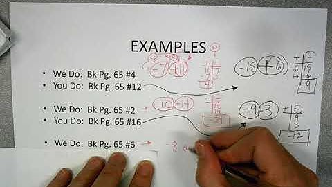 Using a T-Chart when Subtracting Integers- Chapter 2 Lesson 3- Advanced Math 7