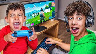 Thumbnail for my Little Brother CONTROLS my Fortnite Game 😡