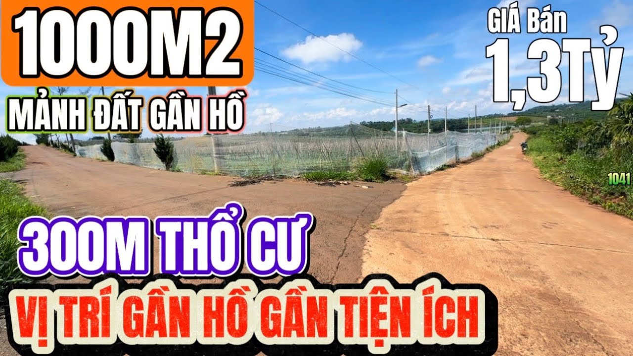 🔴Bán mảnh đất hơn 1000m2 view hồ gần hồ gần tiện ích 300m thổ cư đất lâm hà lâm đồng Lh 0379.590.939