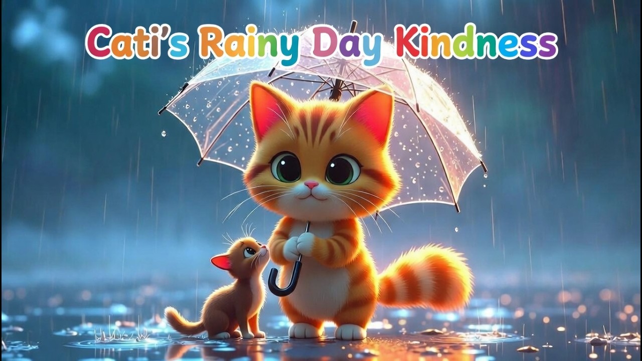 Cati’s Rainy Day Kindness | Moral Story for Kids #cutecat #kidslearning #moralstory #trending