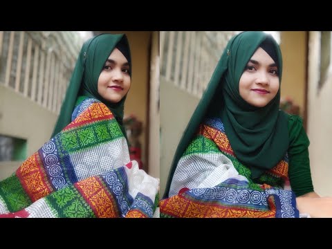 Easy hijab tutorial with saree || Hijabi Star 💚