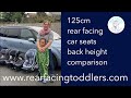 Back height comparison  extended rear facing car seats up to 125cm