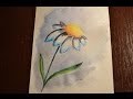 Ромашка акварелью / Flower watecolor painting - speed painting