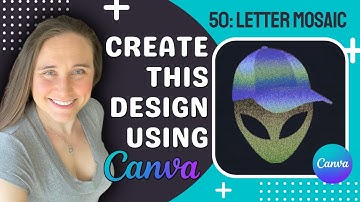 Learn How To Make This Design Using Canva For Print On Demand: Letter Mosaic Alien Head Sci Fi Niche