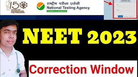 NEET 2023 Correction Window Opening time||NTA Official Update