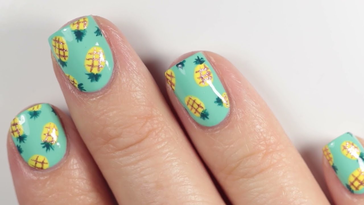 1. Pineapple Nail Art Stickers - 10 Sheets - wide 7
