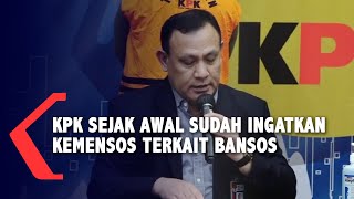 KPK Sudah Ingatkan Mensos Hati-Hati Terkait Bansos Covid-19