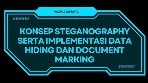 konsep Steganography Serta Implementasinya Baik Data Hiding dan Document Marking