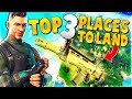 TOP 3 UNKNOWN PLACES to Land for EASY WINS and LEGENDARY Weapons | Fortnite Battle Royale