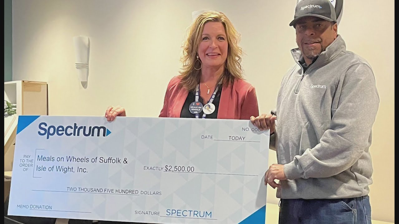 Spectrum donates 2,500 to Meals on Wheels of Suffolk YouTube