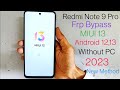 Redmi Note 9 Pro Frp Bypass MIUI 13 Android 12 Without PC 2023