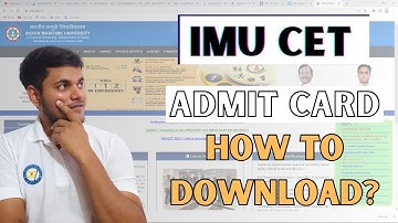 HOW TO DOWNLOAD IMU CET ADMIT CARD? | IMU CET 2023 | MarineR SK