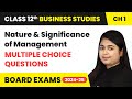 Nature &amp; Significance of Management - Multiple Choice Questions | Class 12 Business Studies Ch 1