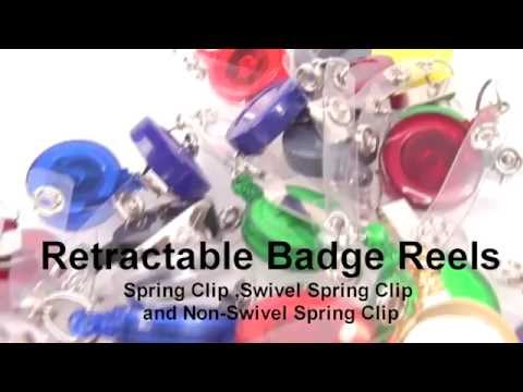 Retractable Badge Reels with Swivel, Non-Swivel Spring Clips and