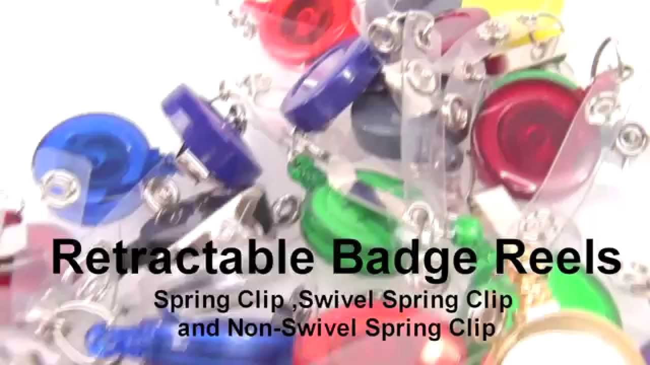 Retractable Badge Reels with Swivel, Non-Swivel Spring Clips and Belt Clips  by Specialist ID 