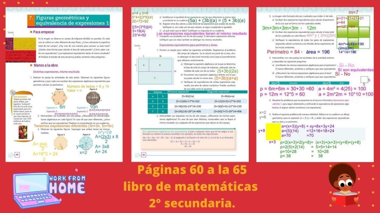 Páginas 60 a la 65 libro de matemáticas 2° secundaria - YouTube