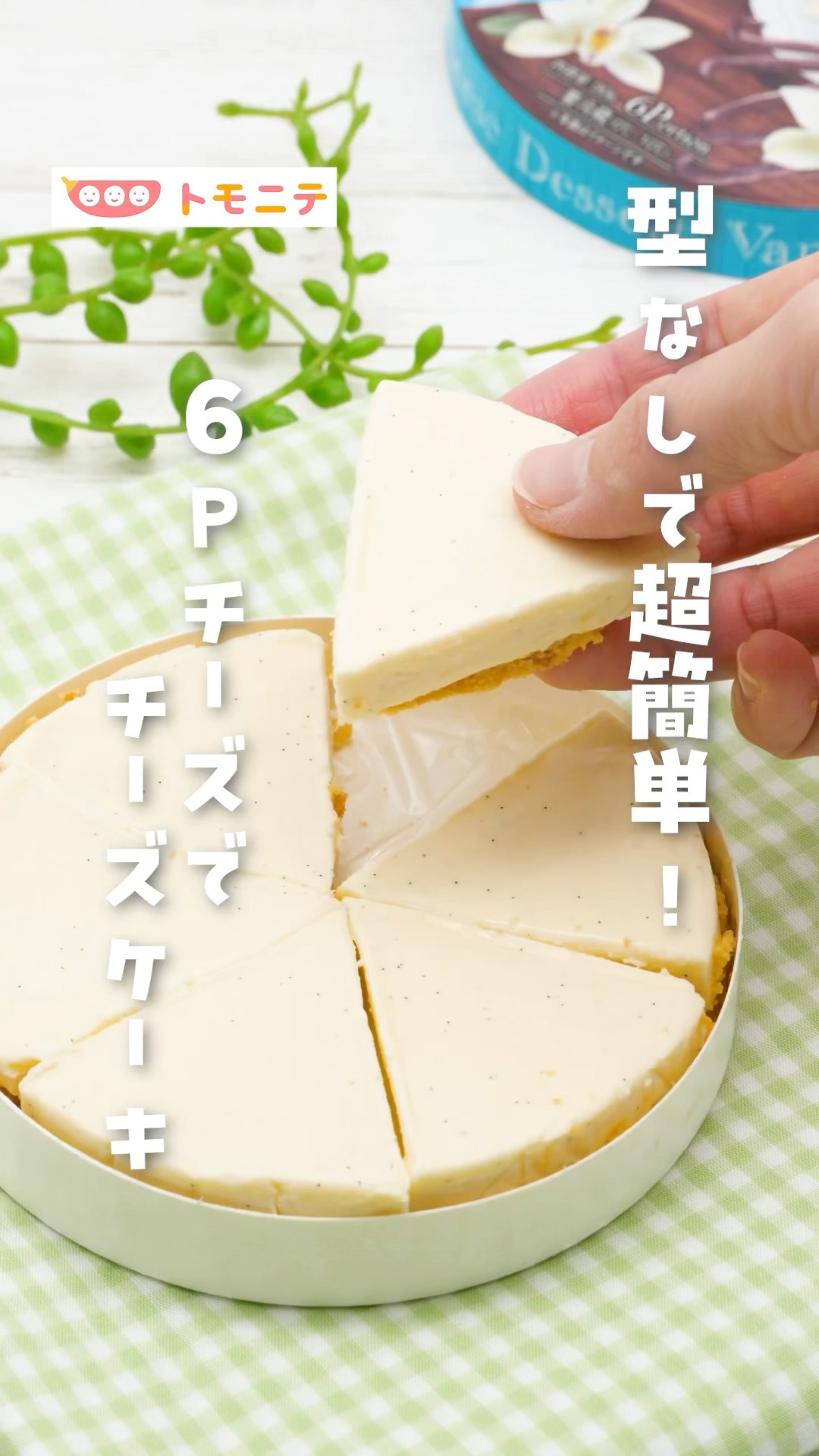 Super easy without a mold!] Cheesecake made with 6 pieces of