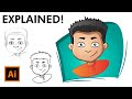 How to Draw a Cartoon Face - Adobe Illustrator Drawing Tutorial