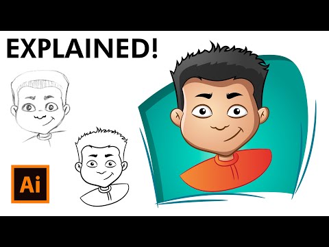 Video: How To Draw A Cartoon In Adobe Illustrator