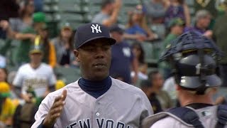 NYY@OAK: Chapman nets sixth save, locks up 5-4 win