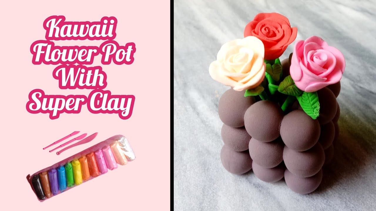 How to make a beautiful flower pot🌷🌺 | Super Clay flower pot ...