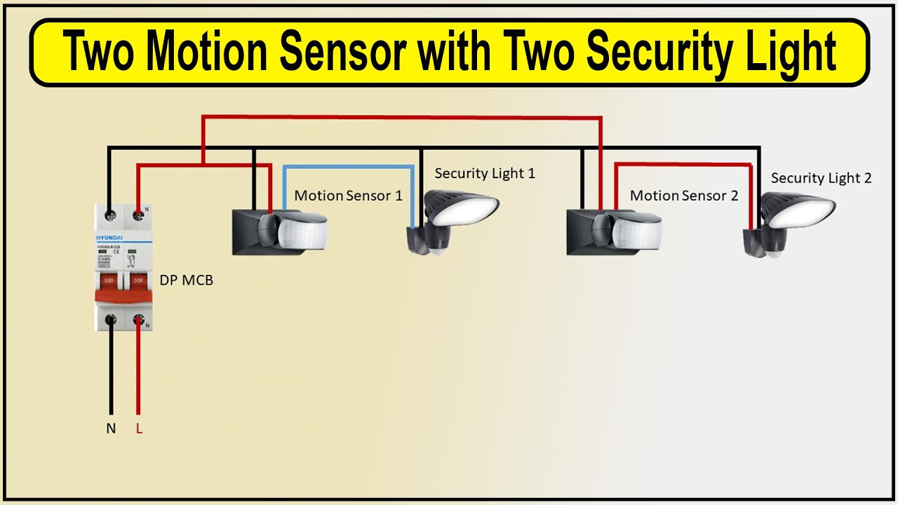 How To Make Two Motion Sensor with Two Security Light Wiring Diagram