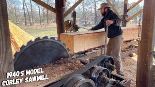 1940's corley sawmill powered by a 1953 detroit diesel