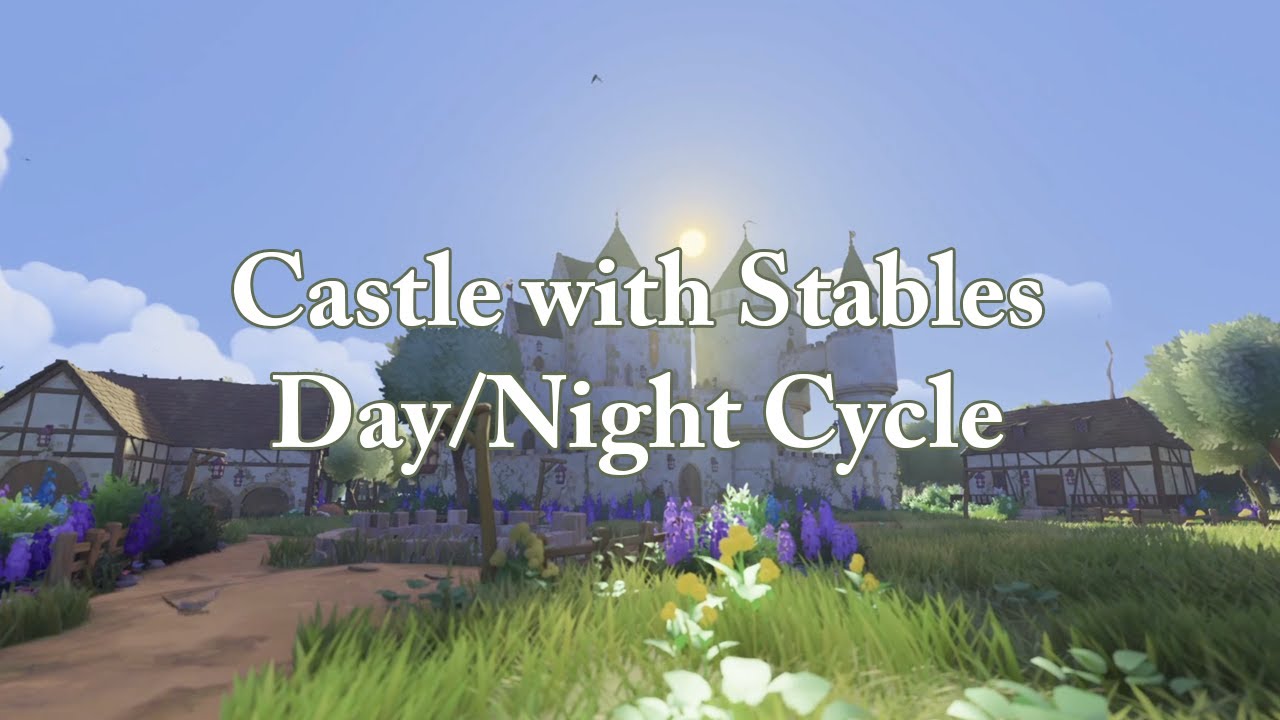 Castle with Stables | Tiny Glade | Day/Night Cycle 1hr NO MUSIC