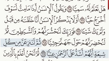 القرآن الكريم سورة مريم من الآية 66 وحتى الآية 70