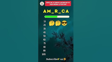 Quiz over het raden van de 10 landenwoordenschat door de ontbrekende letters te gebruiken!