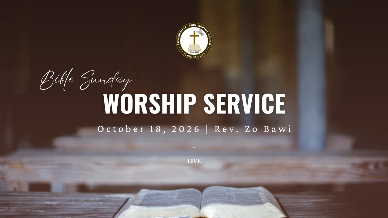 JCBC Bible Sunday Service | Sermon: Rev. Zo Bawi | October 18, 2026