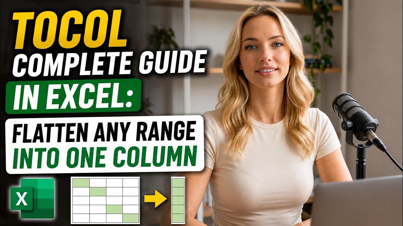 TOCOL Complete Guide in Excel: Flatten Any Range Into One Column - YouTube