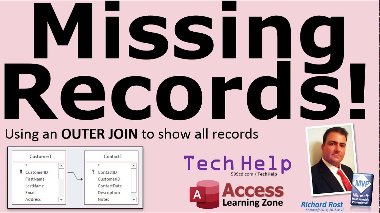 Missing Records In Joined Queries. Show All Records In Microsoft Access With Outer Join (Left Join)