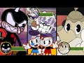 All cuphead fan made bosses with health bar vs cuphead and mugman