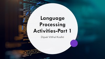 Lecture 4 Language Processing Activities