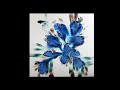(478) 4 Flower Dips with blue 20x20cm