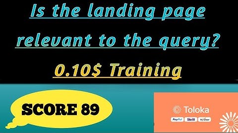 Is the landing page relevant to the query? 0.10$ Training