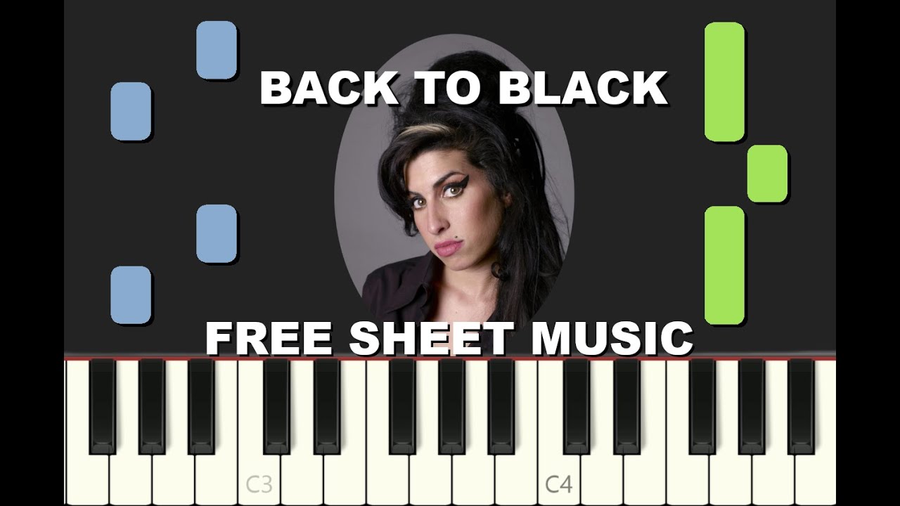 Back to black - Amy Winehouse (two hands piano solo with melody included) -  piano tutorial