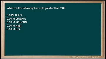 WCLN -Chemistry-Identify which of the following solutions has a pH greater than 7.0