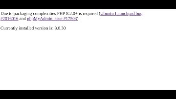 Due to packaging complexities PHP 8.2.0+ is required ( phpmyadmin)