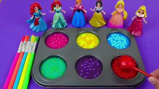 Satisfying Video I How to make Princess Lolipops in to Heart Pool AND Rainbow Painted Cutting ASMR