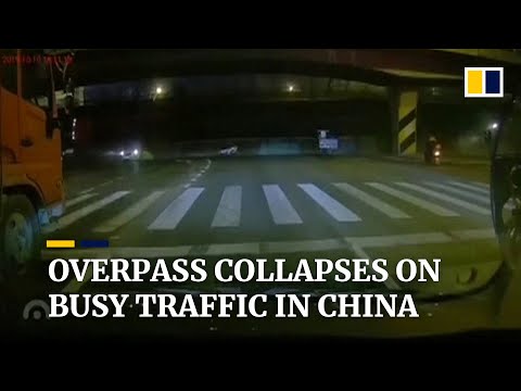 Overpass collapses on busy traffic in China