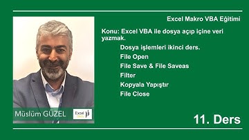 Excel Makro VBA 11. Ders Dosya Oluşturma #ExcelOkulu 90. Video | Müslüm GÜZEL
