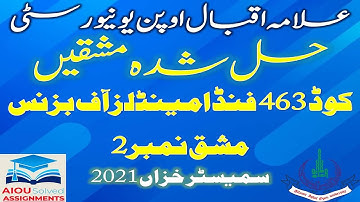 AIOU Solved Assignments | 463 | FUNDAMENTALS OF BUSINESS | Assignment No 2 | BA | Autumn 2021