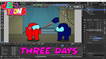 AMONG US ANIMATION | BLENDER 2D GREASE PENCIL ANIMATION TIME-LAPSE