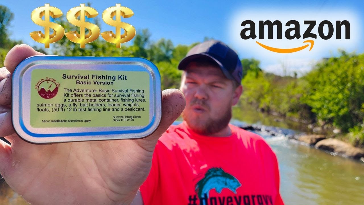 Primitive Catch & Cook Using 's Cheapest Survival Fishing Kit! 