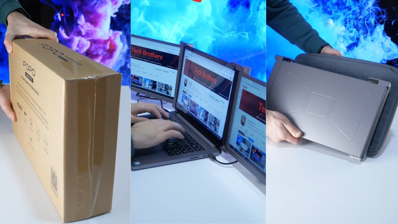 15 Inches Portable Triple-Screen Monitor for Laptops (15-17"