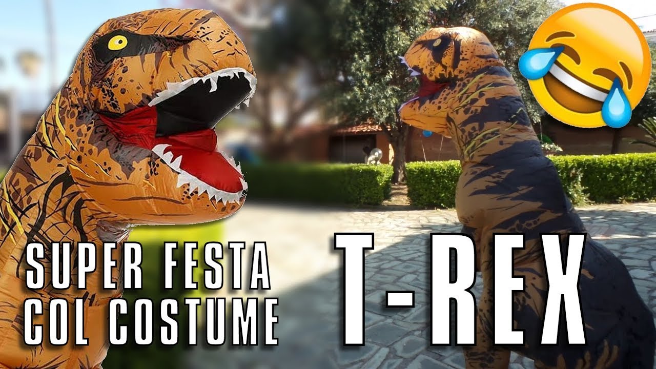 🤣 Super Festa col Costume Dinosauro T-REX Gonfiabile. Recensione 😋 Seria  🤪 